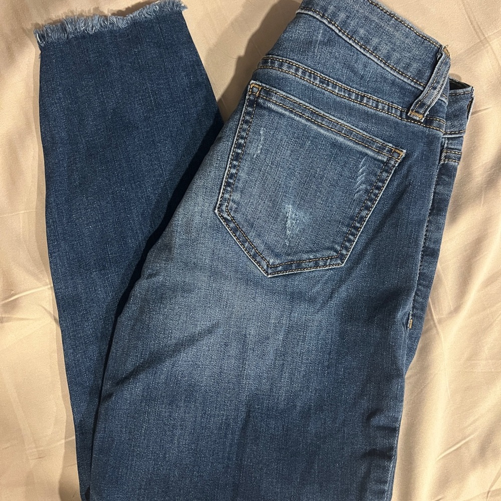 LC Lauren Conrad Frayed Hem Blue Jeans